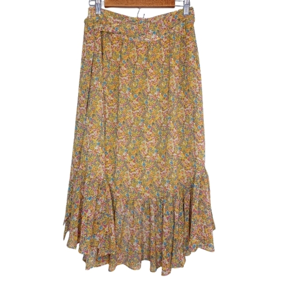 Rebecca Minkoff Selena Coquette Feminine Floral Wrap Skirt - Picture 3 of 14